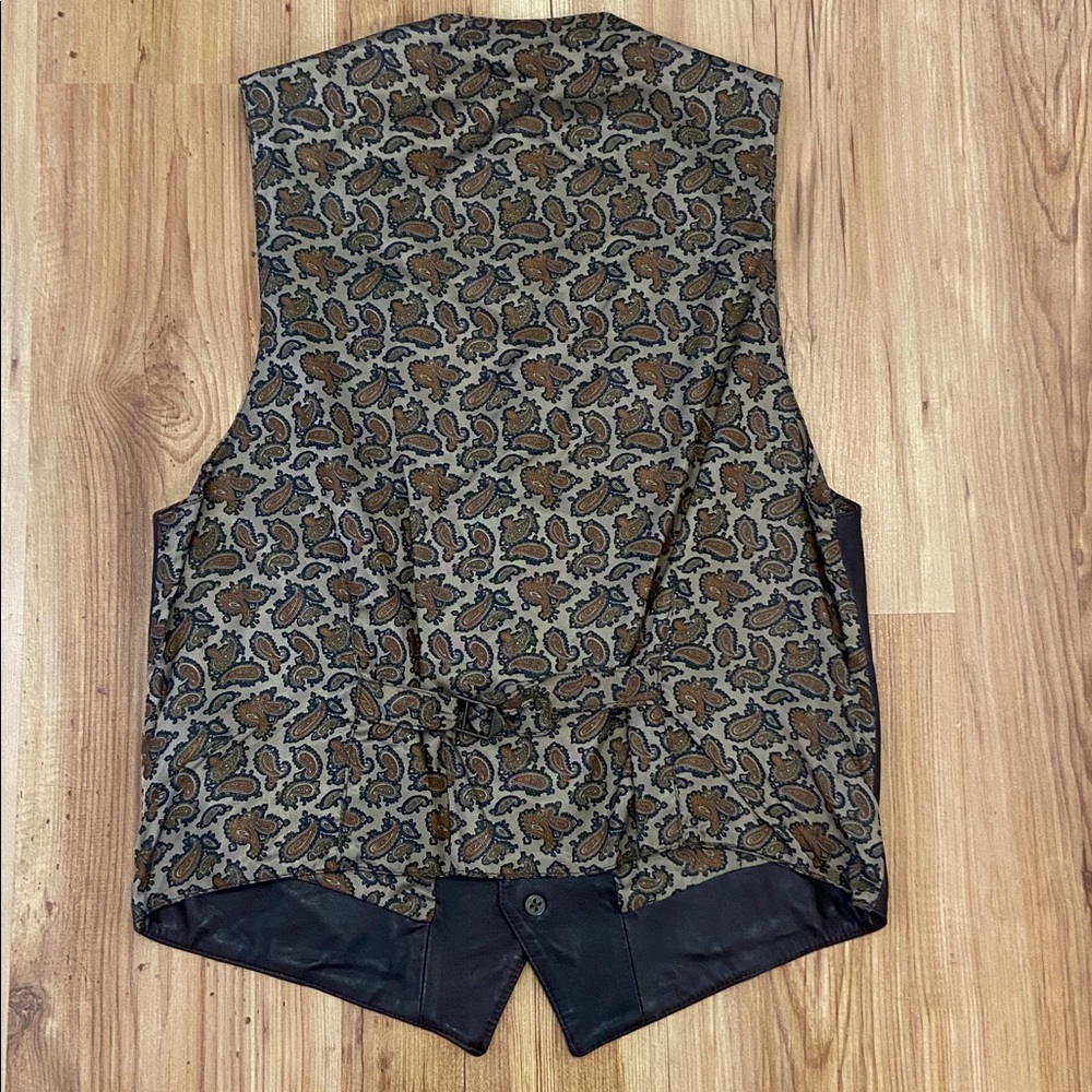Stunning brown genuine Italian leather waistcoat M - Picture 4 of 13